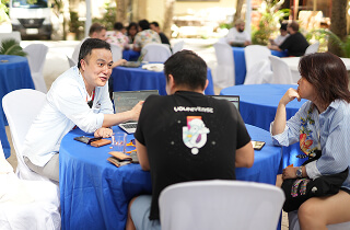 Participants exchanging ideas